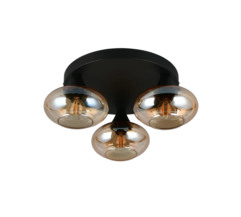 Divina 3/5Lt Ceiling lamp - Amber/ Smoke Finishes - Image 3