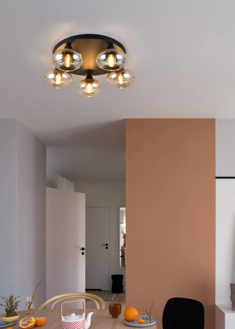 Divina 3/5Lt Ceiling lamp - Amber/ Smoke Finishes - Image 5