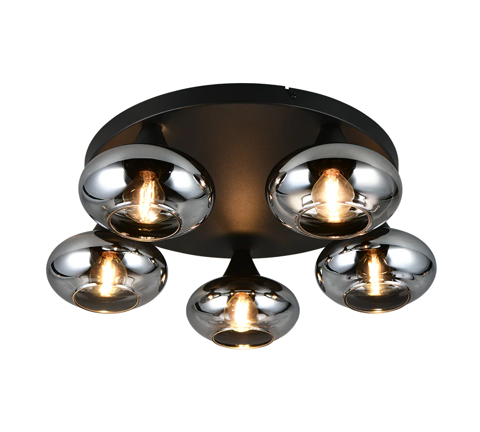 Divina 3/5Lt Ceiling lamp - Amber/ Smoke Finishes - Image 6