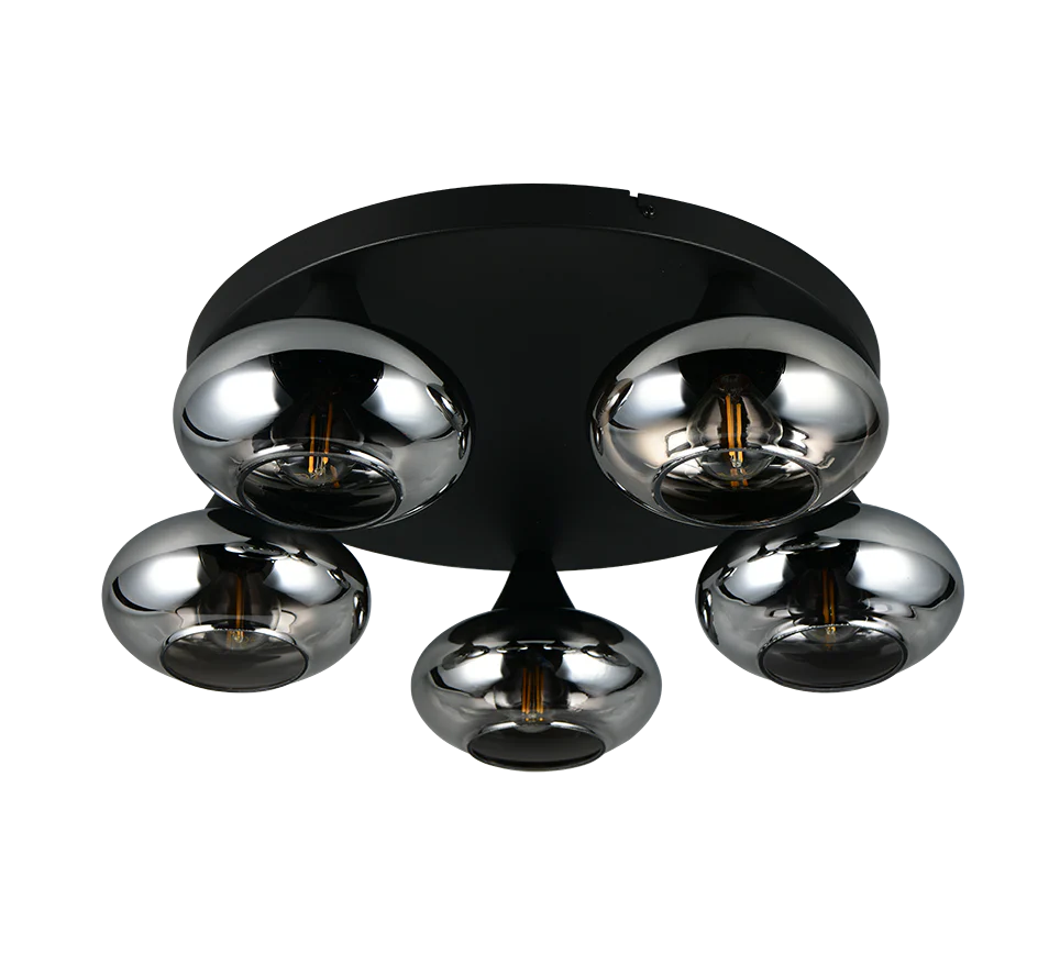 Divina 3/5Lt Ceiling lamp - Amber/ Smoke Finishes - Image 8