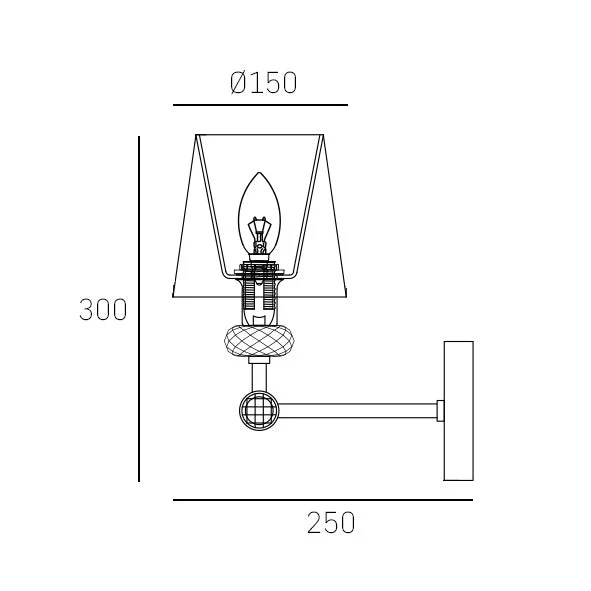 Doha 1Lt Wall Lamp - Nickel - Image 3