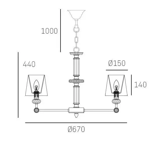 Doha Centre Ceiling Light, 6lt, Nickel Finish - Image 3