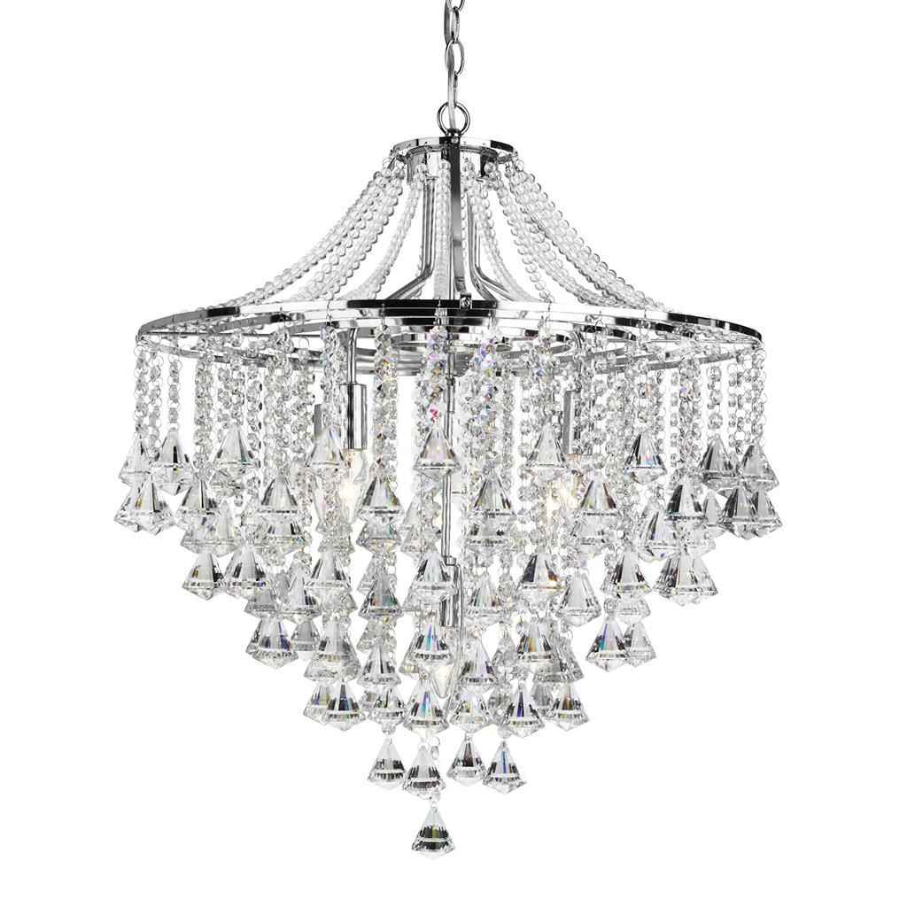 Dorchester 5/7Lt Crystal Ceiling Light - Chrome & Crystal Finish - Image 2