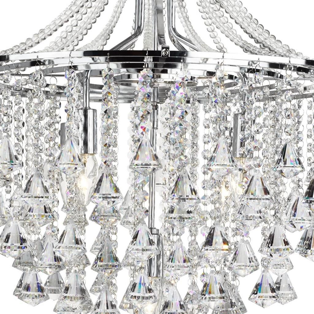 Dorchester 5/7Lt Crystal Ceiling Light - Chrome & Crystal Finish - Image 3