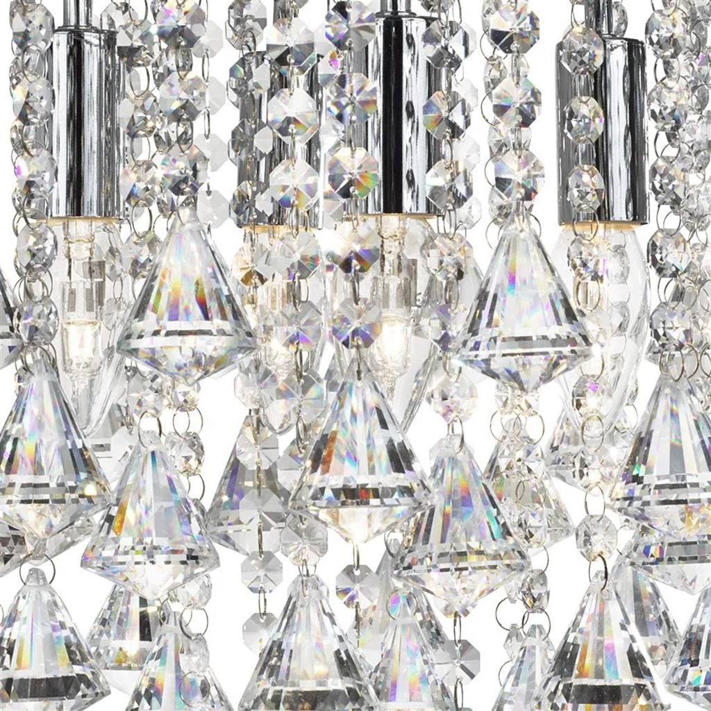 Dorchester 5Lt Flush Ceiling Light - Chrome & Clear Crystal Finish - Image 2