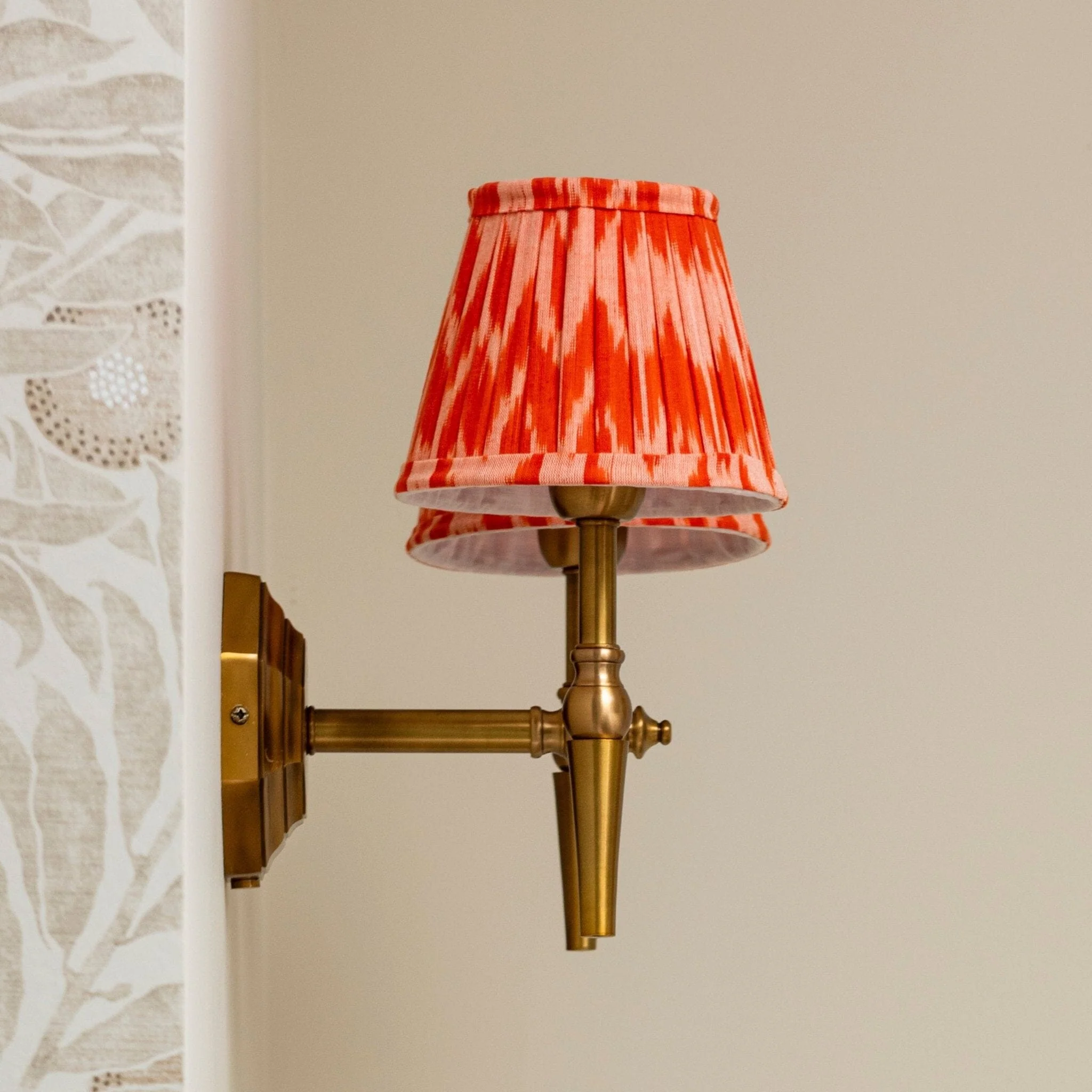Mizen Double Brass Wall Light- Various Shade Colours - Image 14