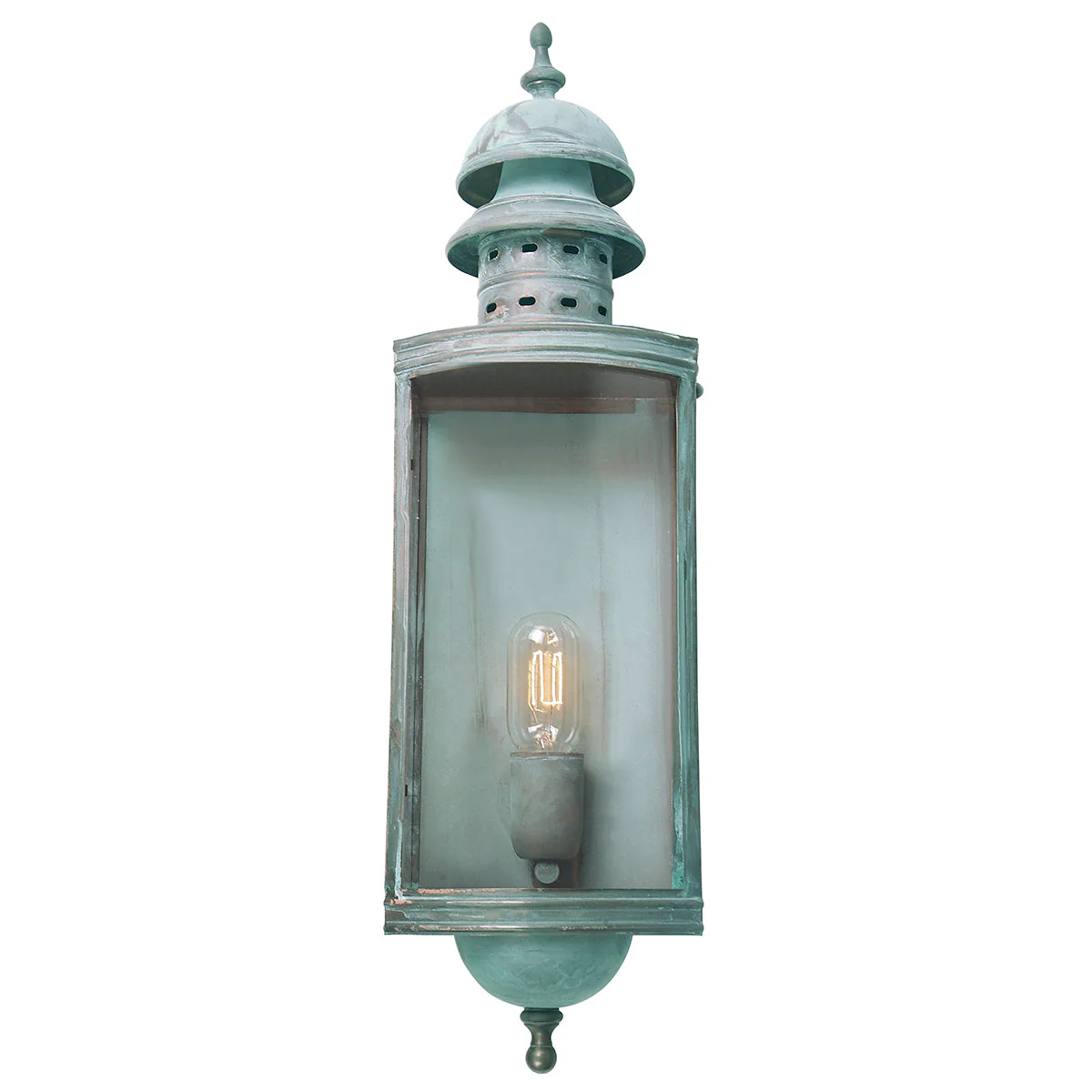 Downing Street Wall Lantern – Aged Brass/Verdigris Finish - Image 6