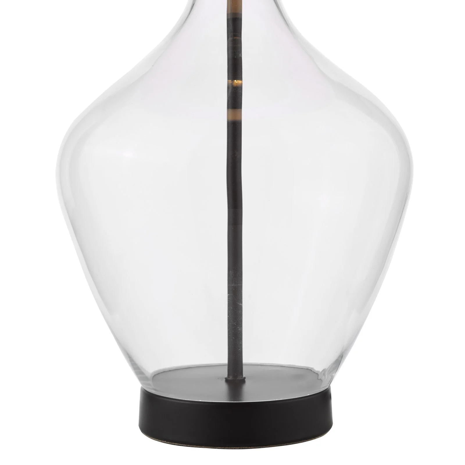 Drago Table Lamp Glass and Matt Black With Shade E27 - Image 4