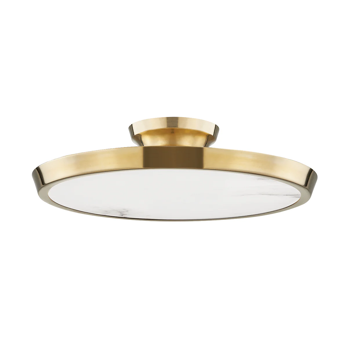 Draper LED Flush Mount - Aged Brass