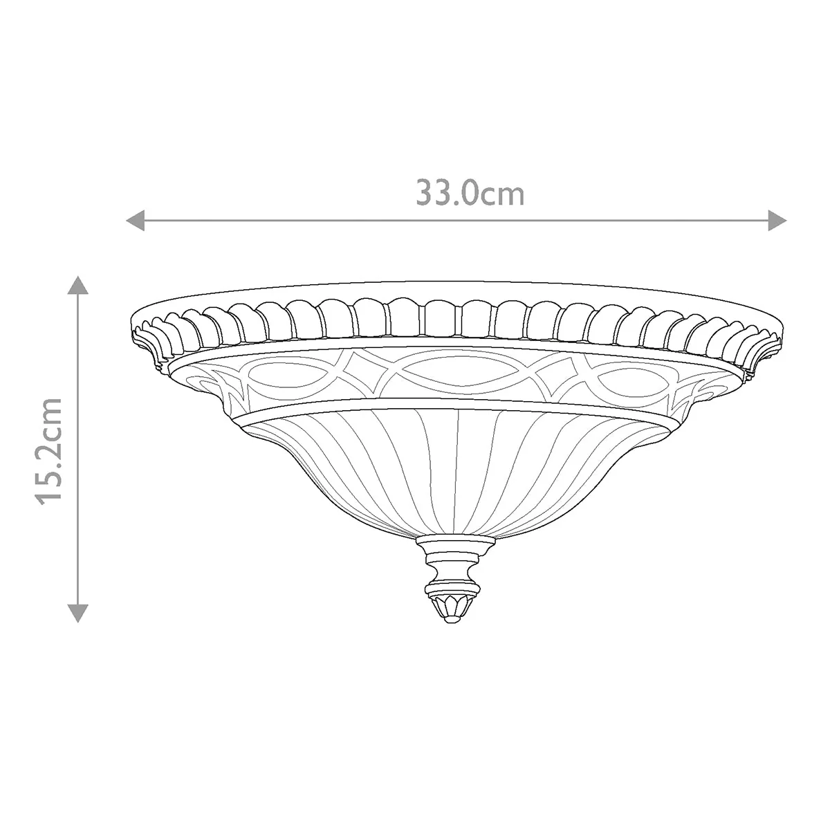 Drawing Room 2/3Lt Light Flush - Walnut - Image 6