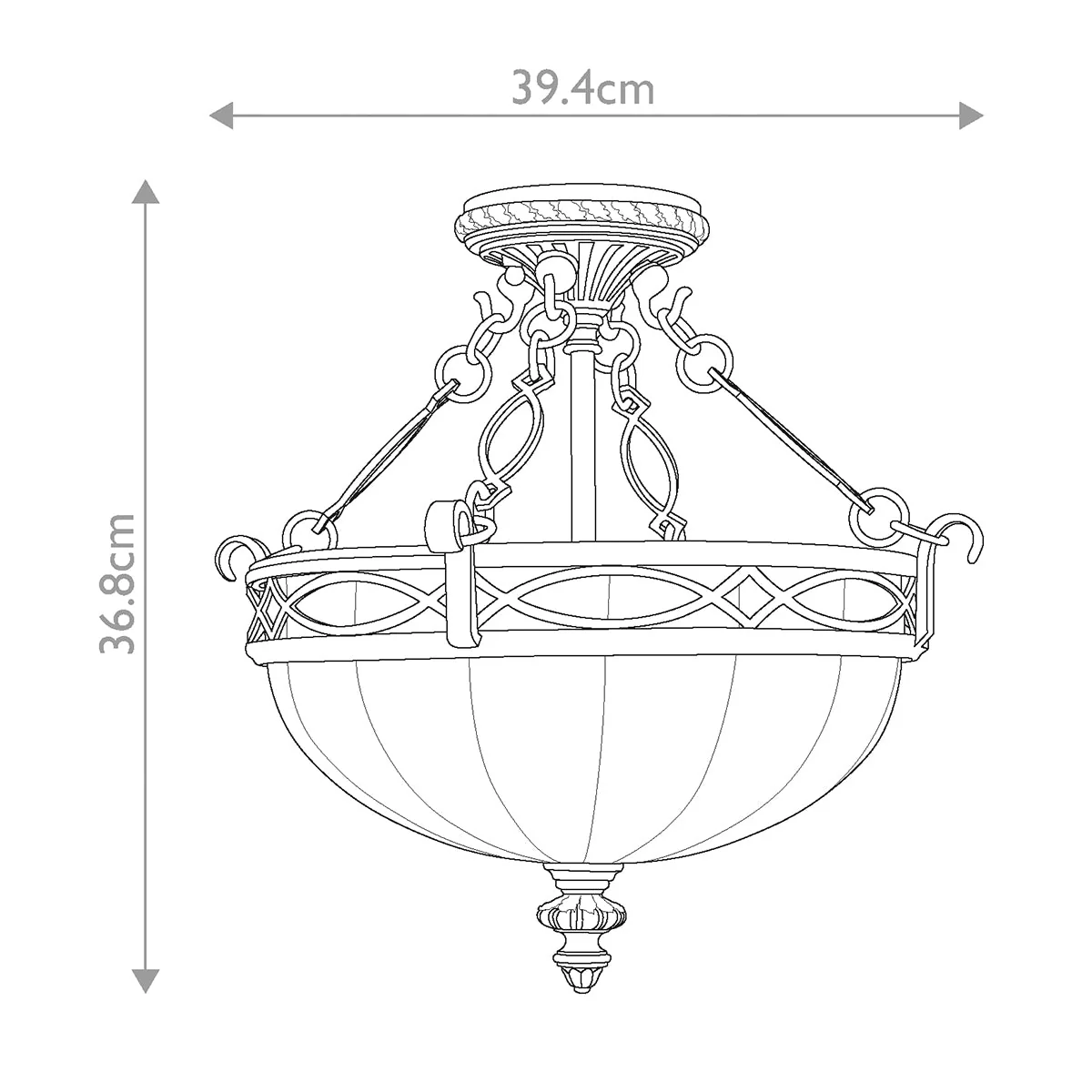 Drawing Room 2 Light Flush - Walnut Two Styles - Image 11