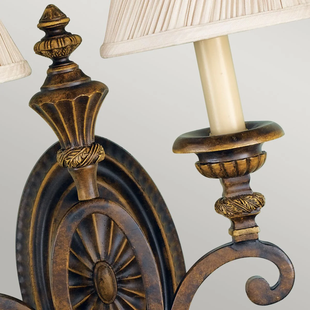 Drawing Room 2Lt Style Wall Light - Walnut Finish - Image 3