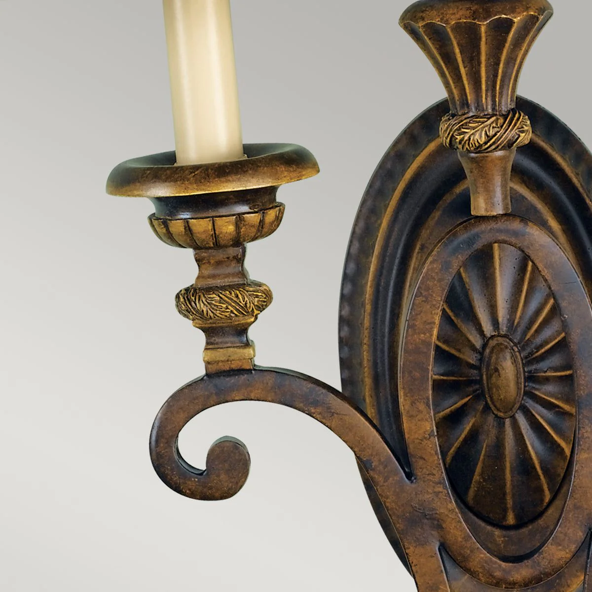 Drawing Room 2Lt Style Wall Light - Walnut Finish - Image 5