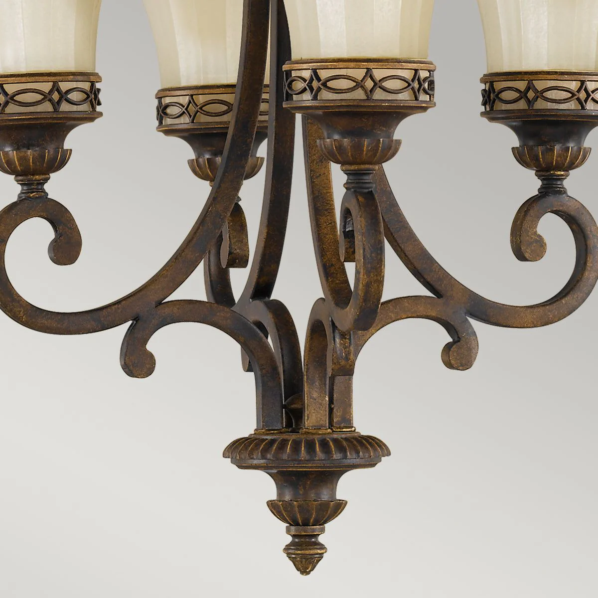 Drawing Room 4/5 Lt Centre Ceiling Light - Walnut Finish - Image 4