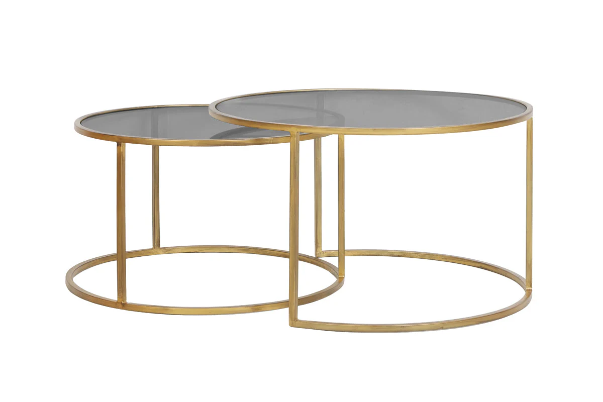 Duarte Coffee Table - Clear/Smoked/Brown Glass & Gold Finish - Image 11
