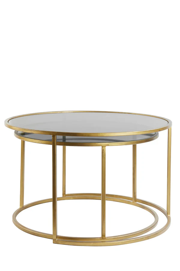 Duarte Coffee Table - Clear/Smoked/Brown Glass & Gold Finish - Image 12