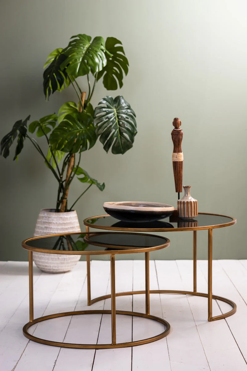 Duarte Coffee Table - Clear/Smoked/Brown Glass & Gold Finish - Image 13