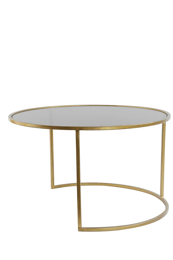 Duarte Coffee Table - Clear/Smoked/Brown Glass & Gold Finish - Image 14