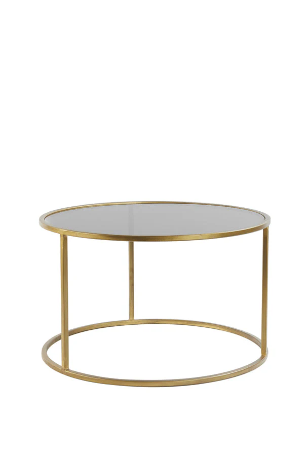 Duarte Coffee Table - Clear/Smoked/Brown Glass & Gold Finish - Image 15