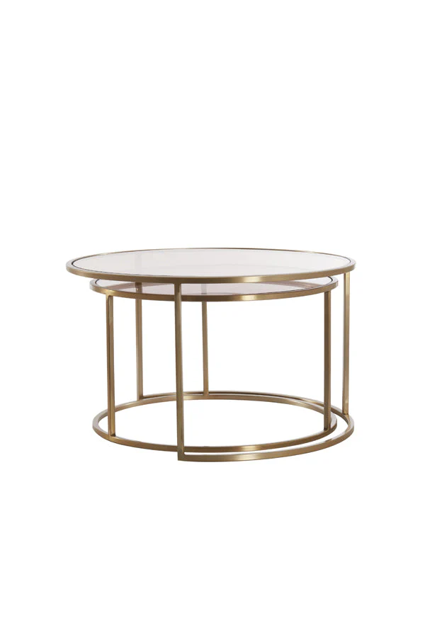 Duarte Coffee Table - Clear/Smoked/Brown Glass & Gold Finish - Image 21