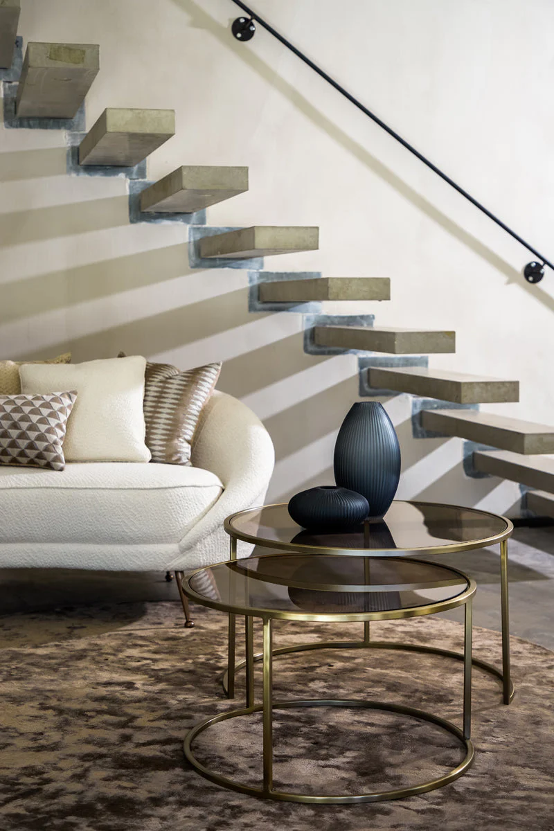 Duarte Coffee Table - Clear/Smoked/Brown Glass & Gold Finish - Image 24