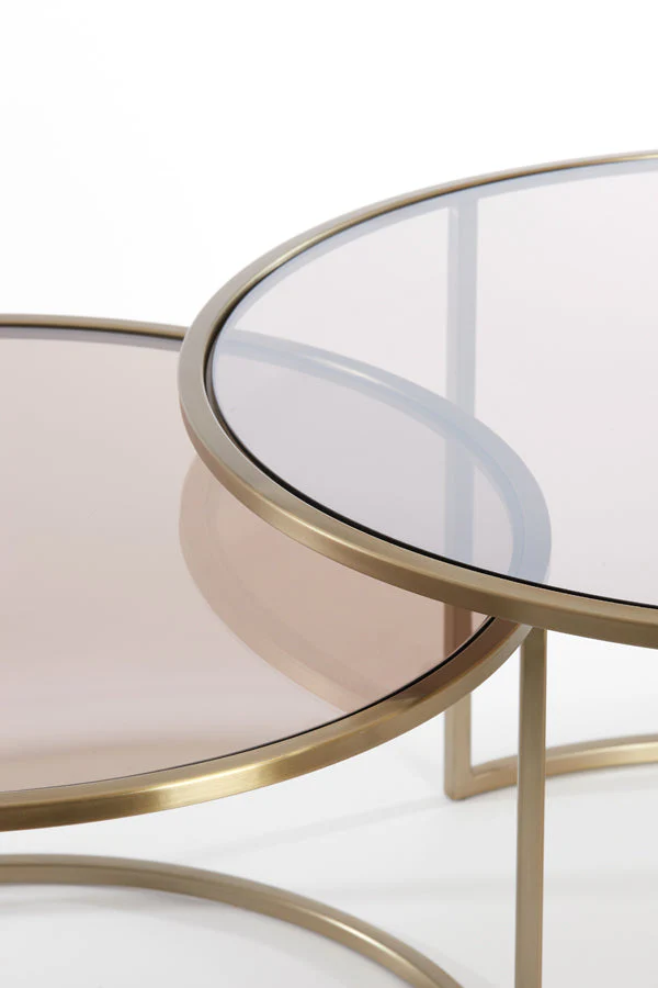 Duarte Coffee Table - Clear/Smoked/Brown Glass & Gold Finish - Image 26