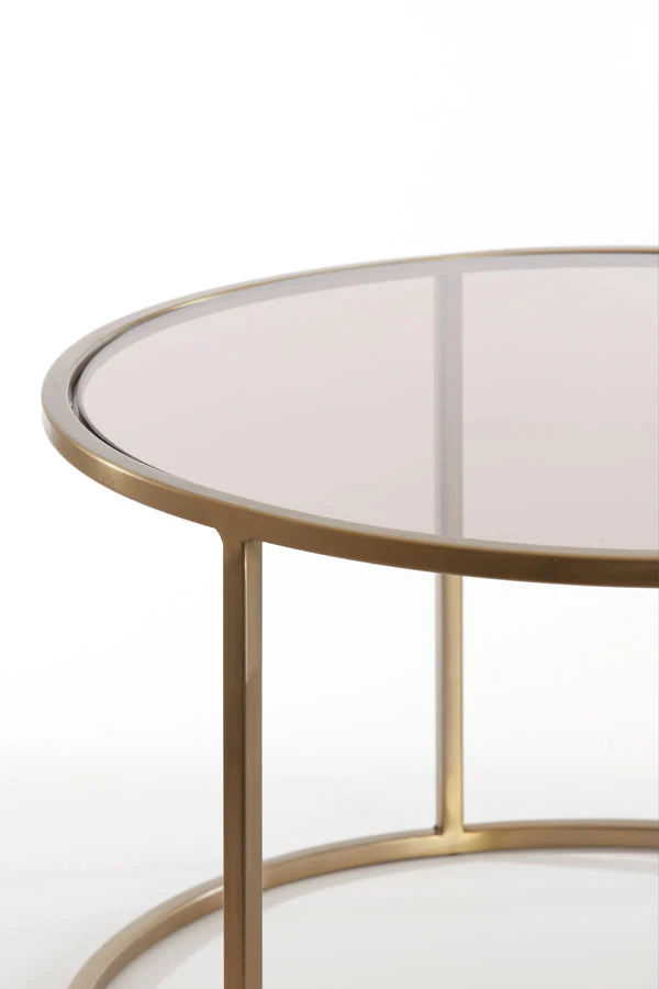 Duarte Coffee Table - Clear/Smoked/Brown Glass & Gold Finish - Image 28