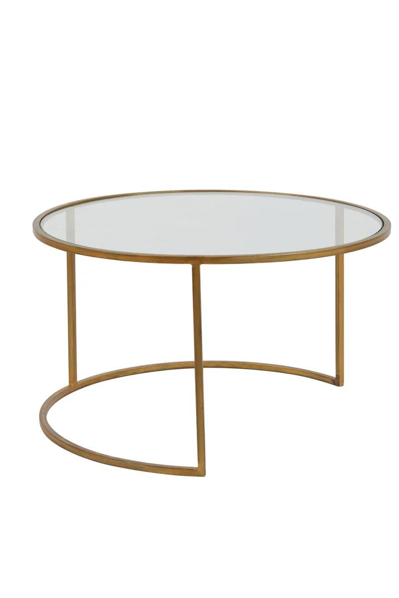 Duarte Coffee Table - Clear/Smoked/Brown Glass & Gold Finish - Image 6