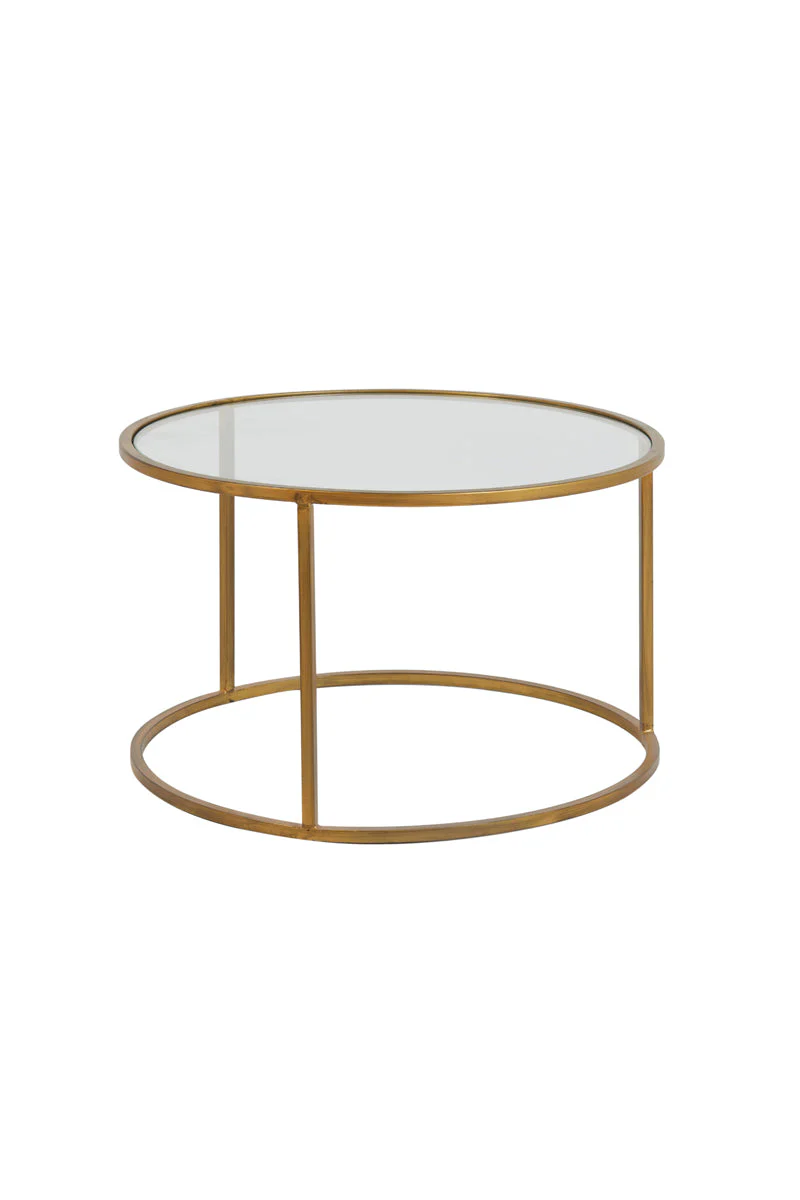 Duarte Coffee Table - Clear/Smoked/Brown Glass & Gold Finish - Image 7