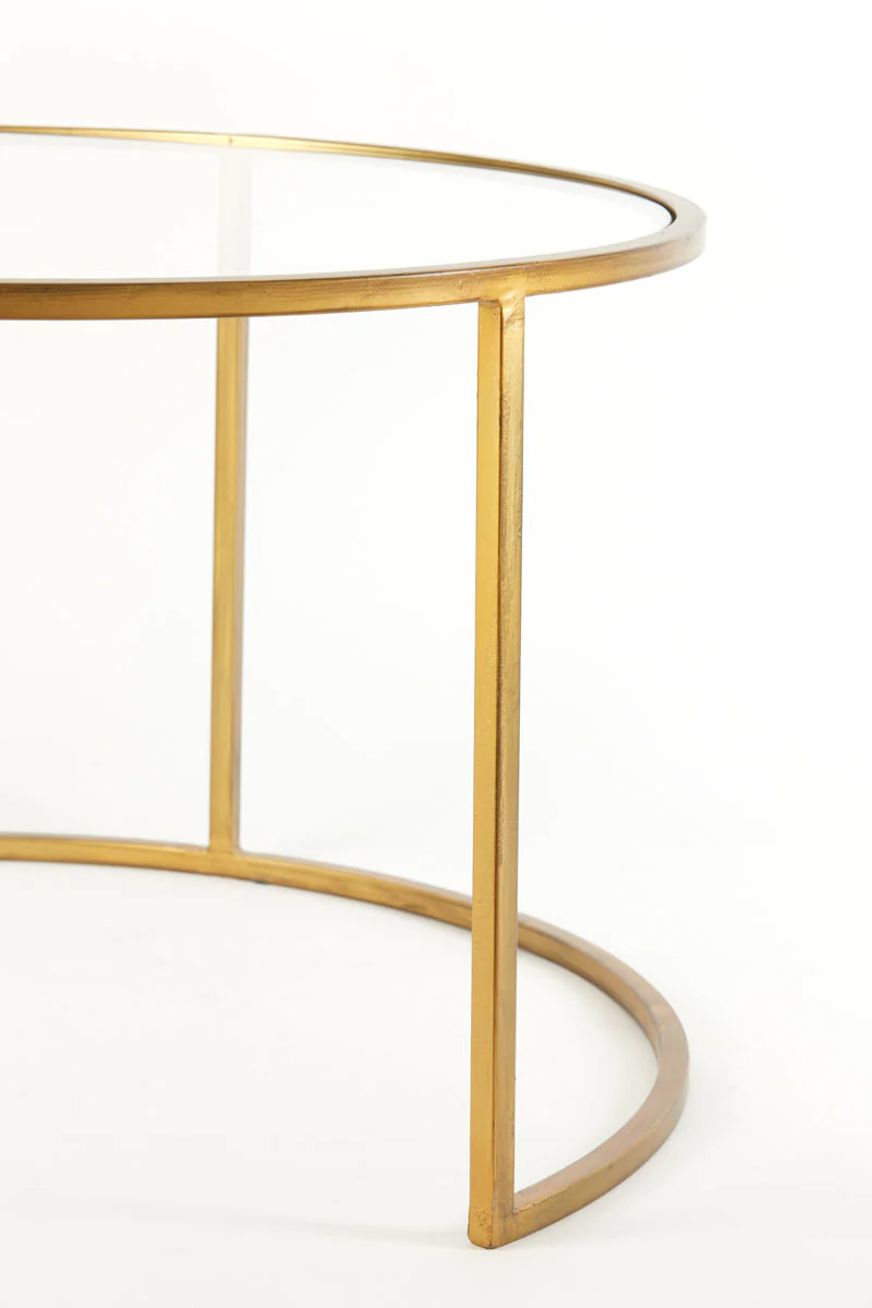 Duarte Coffee Table - Clear/Smoked/Brown Glass & Gold Finish - Image 8