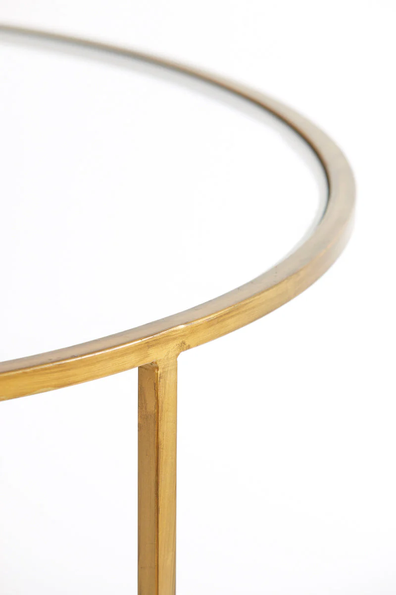 Duarte Coffee Table - Clear/Smoked/Brown Glass & Gold Finish - Image 9