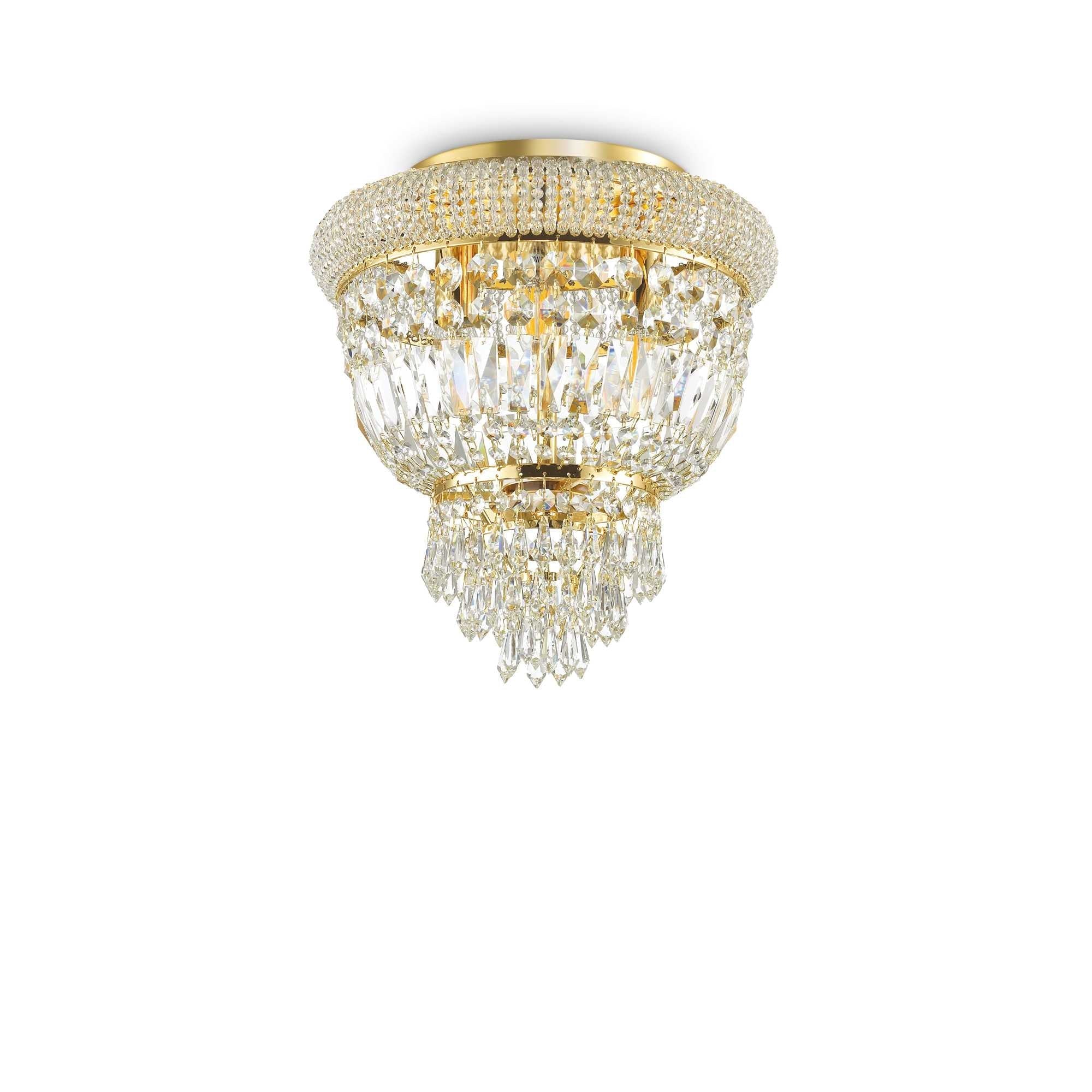Dubai Flush Crystal F3/6/24Lt - Chrome/Brass Finish - Image 2