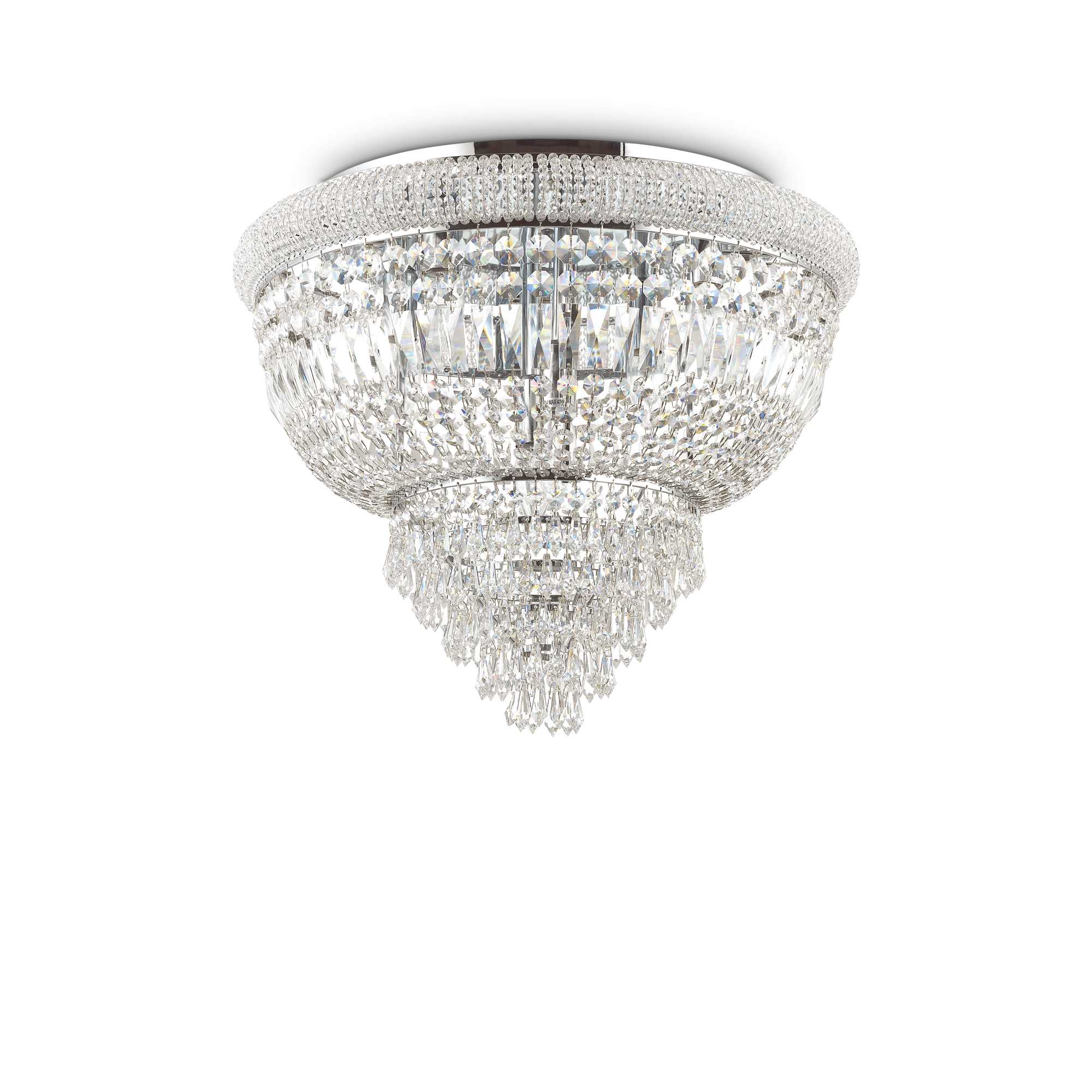 Dubai Flush Crystal F3/6/24Lt - Chrome/Brass Finish - Image 3
