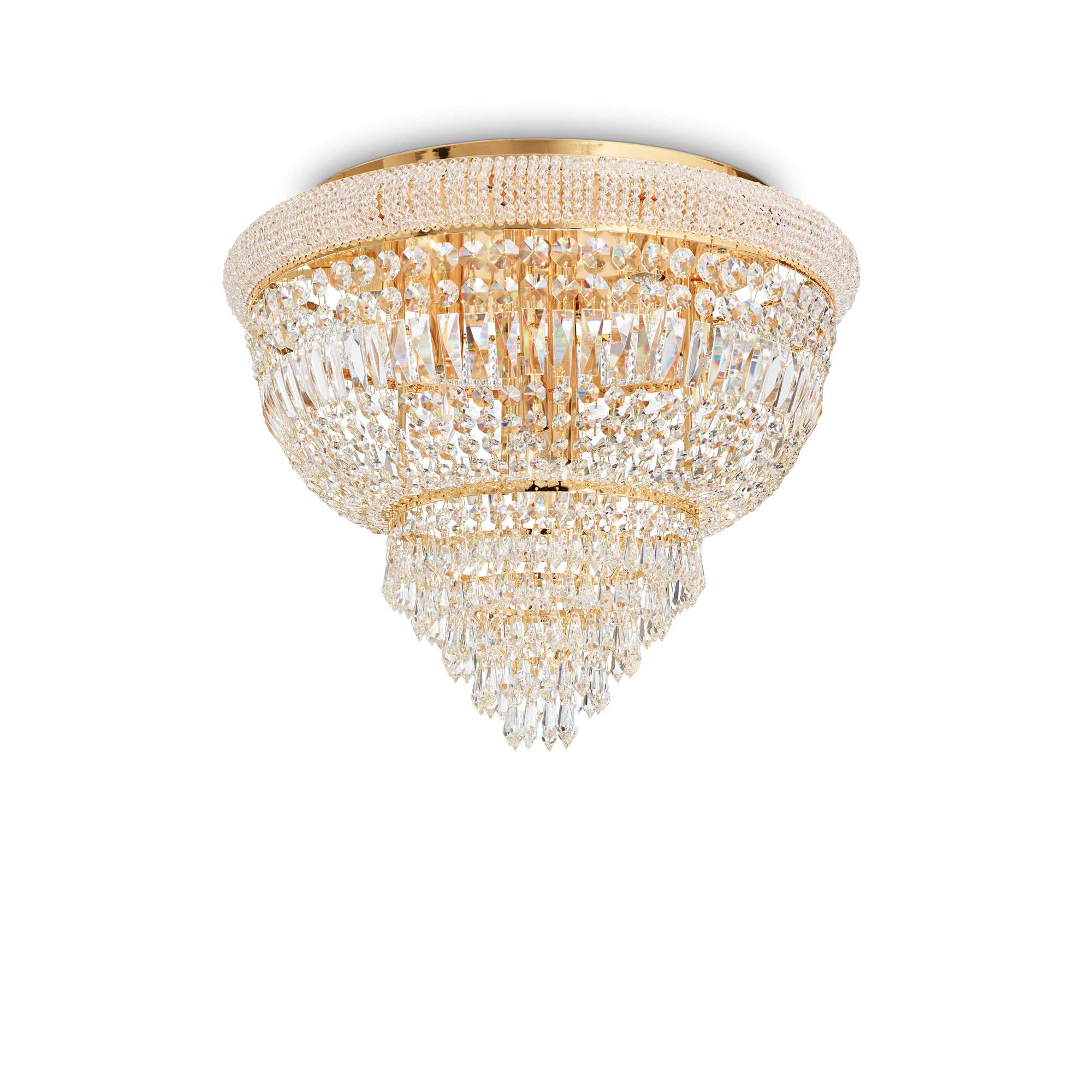Dubai Flush Crystal F3/6/24Lt - Chrome/Brass Finish - Image 4