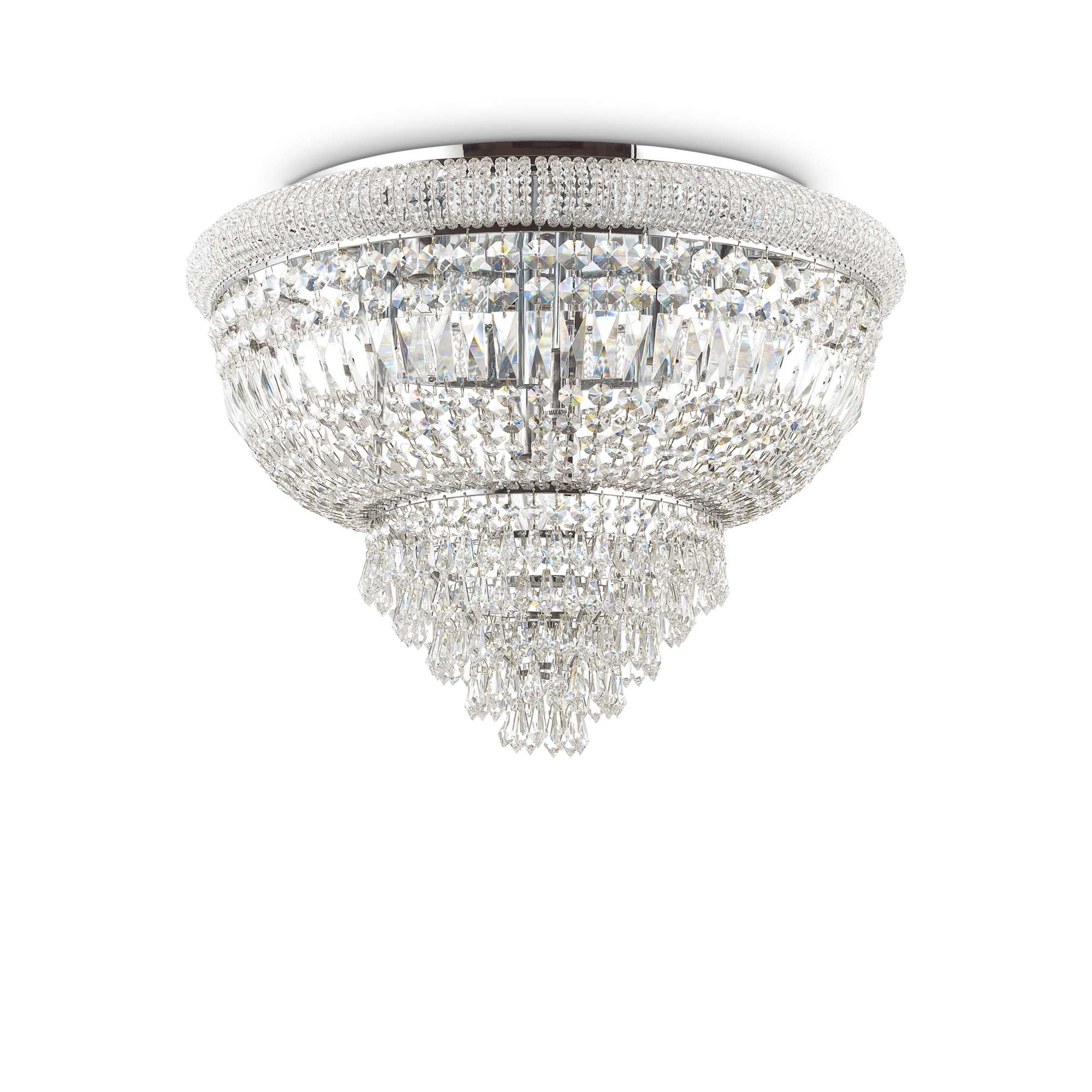 Dubai Flush Crystal F3/6/24Lt - Chrome/Brass Finish - Image 5