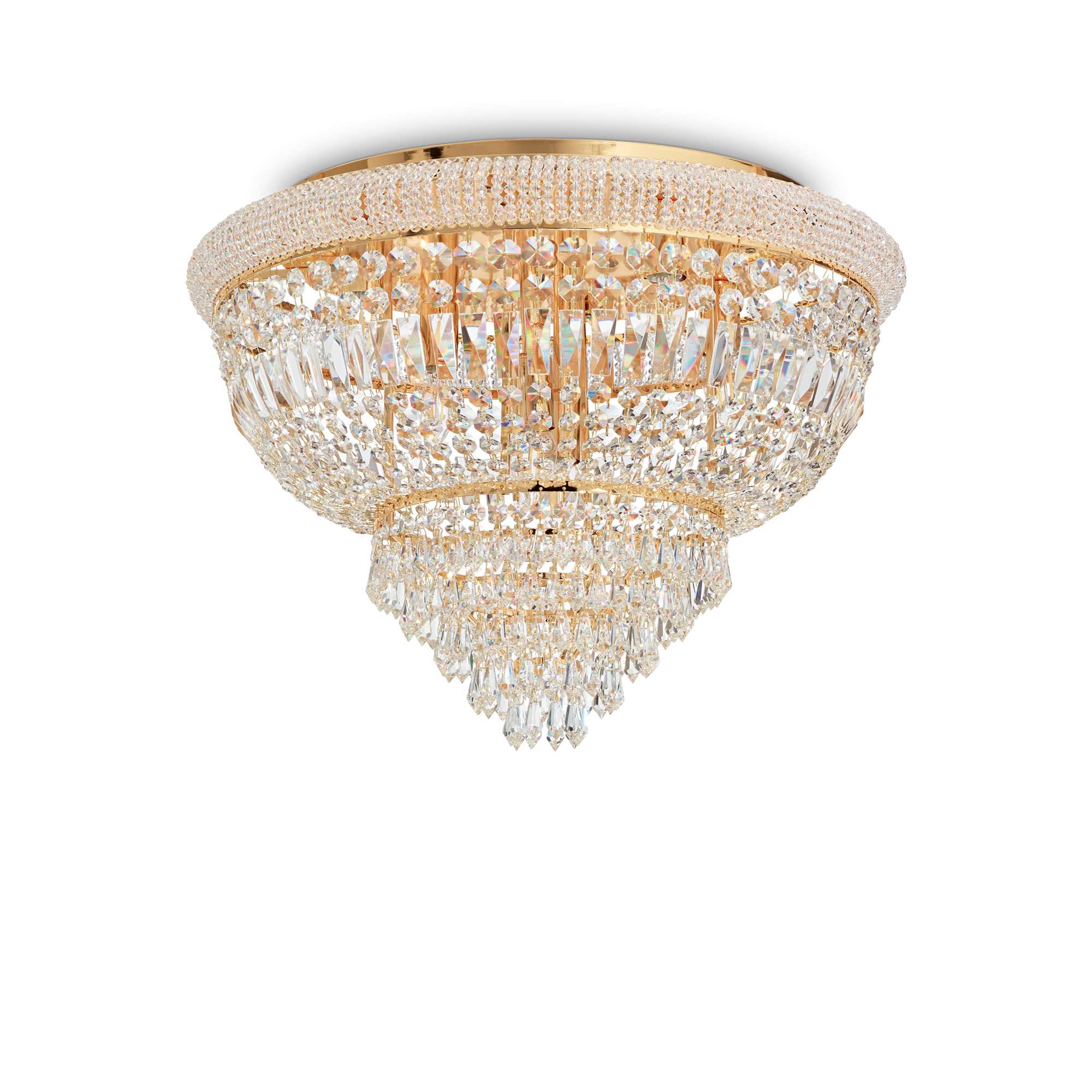 Dubai Flush Crystal F3/6/24Lt - Chrome/Brass Finish - Image 6