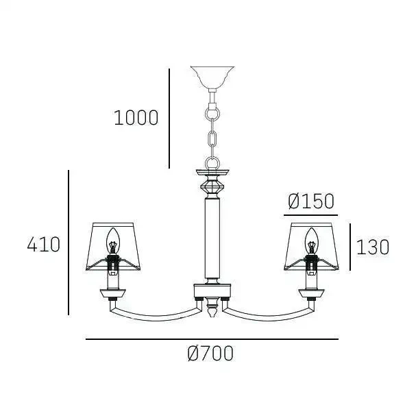 Dubai Nickel Finish Centre Ceiling Light - Image 3