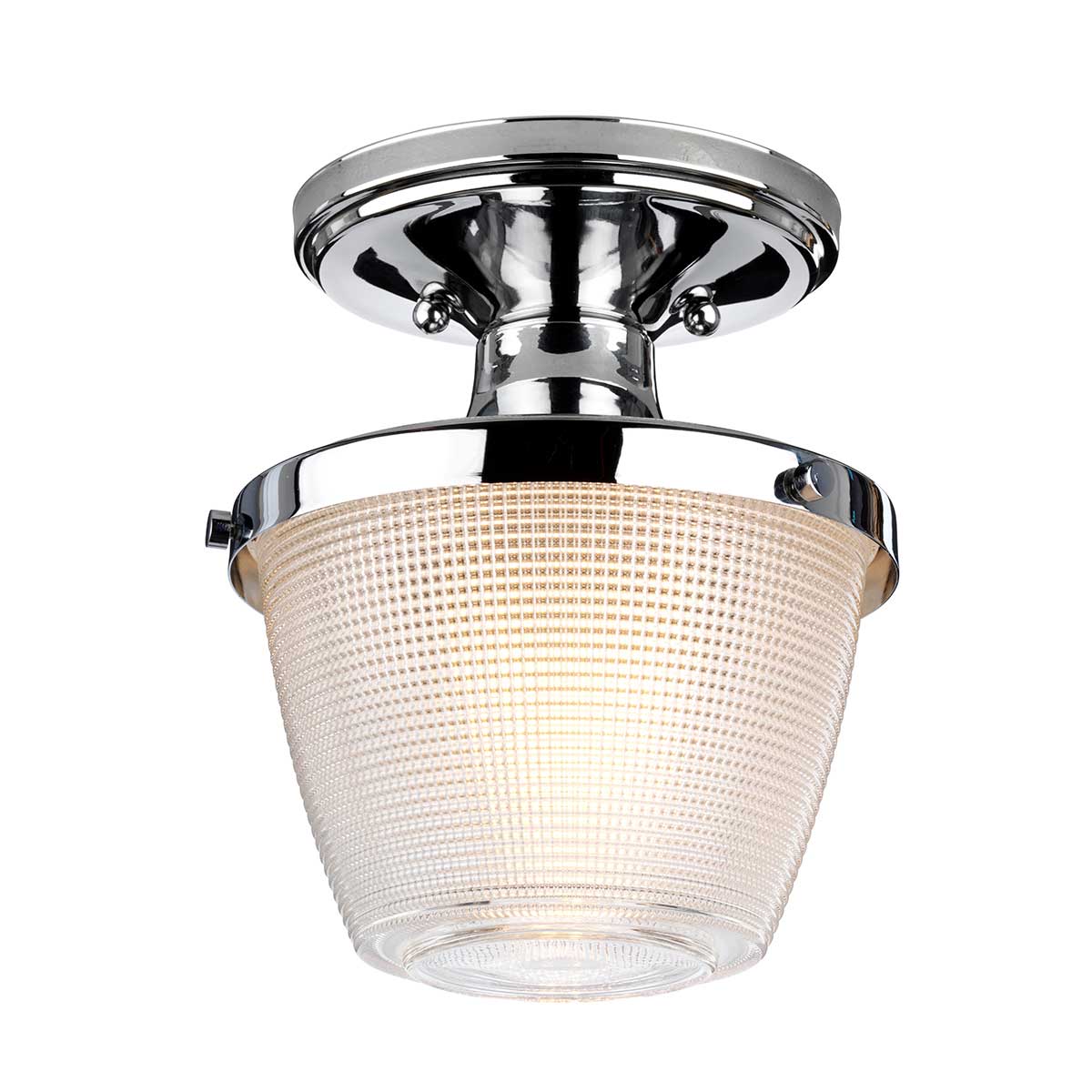 Dublin 1 Light Semi-Flush Mount IP44 – Painted Natural Brass/Polished Chrome - Image 2