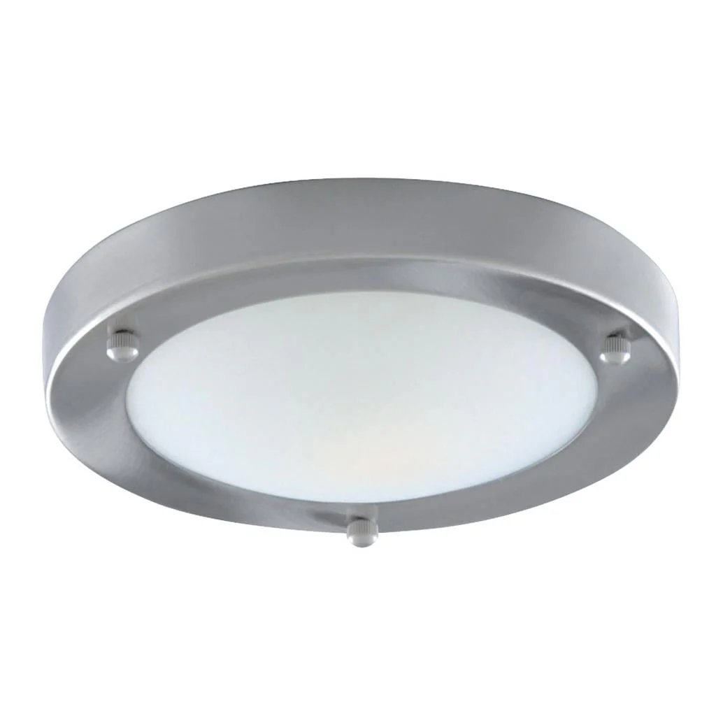 Dublin Bathroom Flush Light IP44 - Satin Silver / Chrome Finish - Image 4
