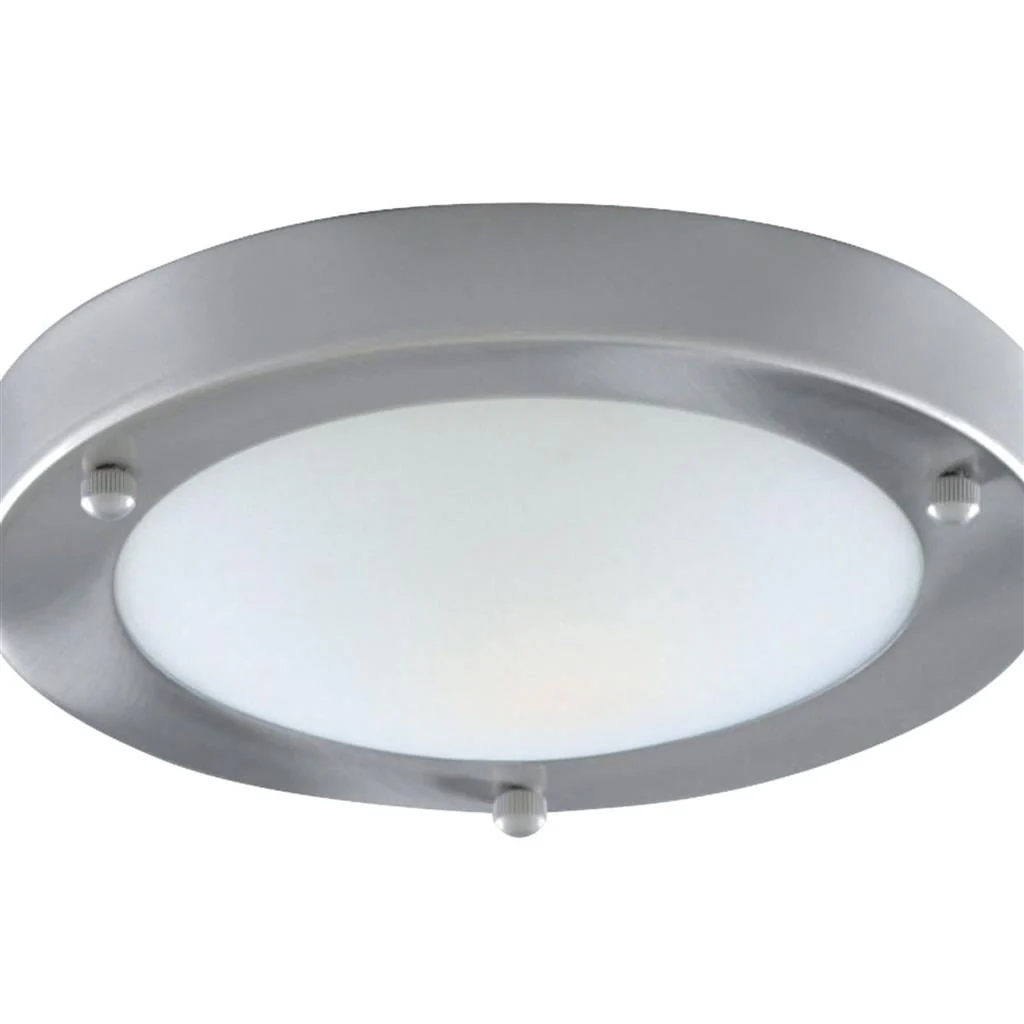 Dublin Bathroom Flush Light IP44 - Satin Silver / Chrome Finish - Image 5