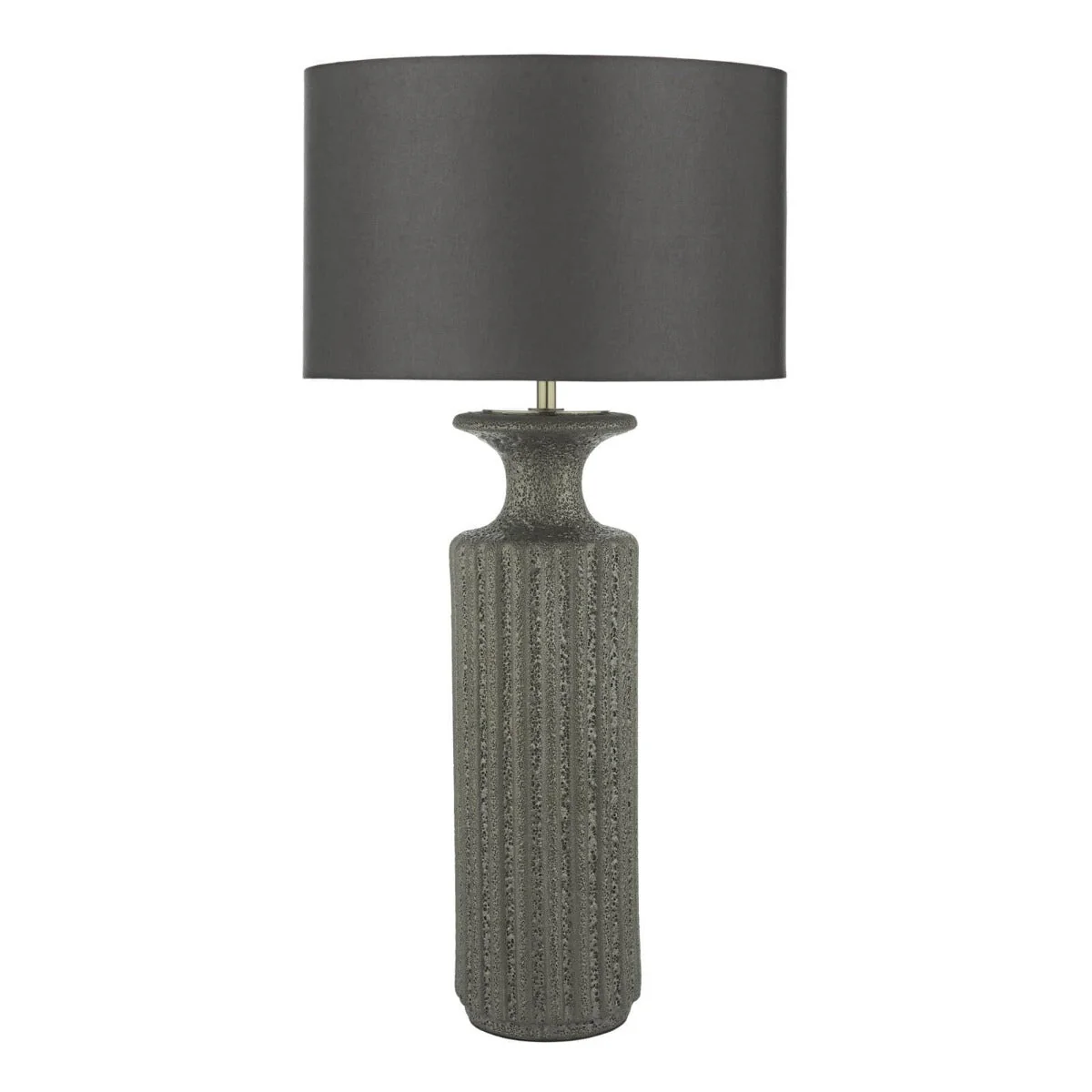 Dugan Table Lamp Black Volcanic Glaze With Shade E27 - Image 2