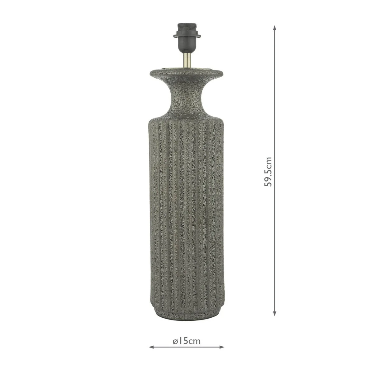Dugan Table Lamp Black Volcanic Glaze With Shade E27 - Image 5