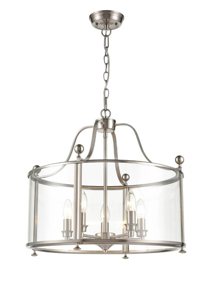 Duke 4/5/8Lt Lantern Ceiling Light - Satin Nickel/Antique Gold Finish - Image 3