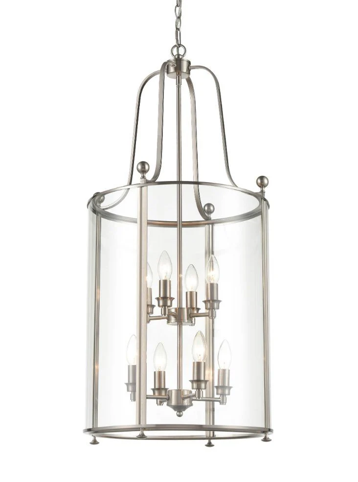 Duke 4/5/8Lt Lantern Ceiling Light - Satin Nickel/Antique Gold Finish - Image 5