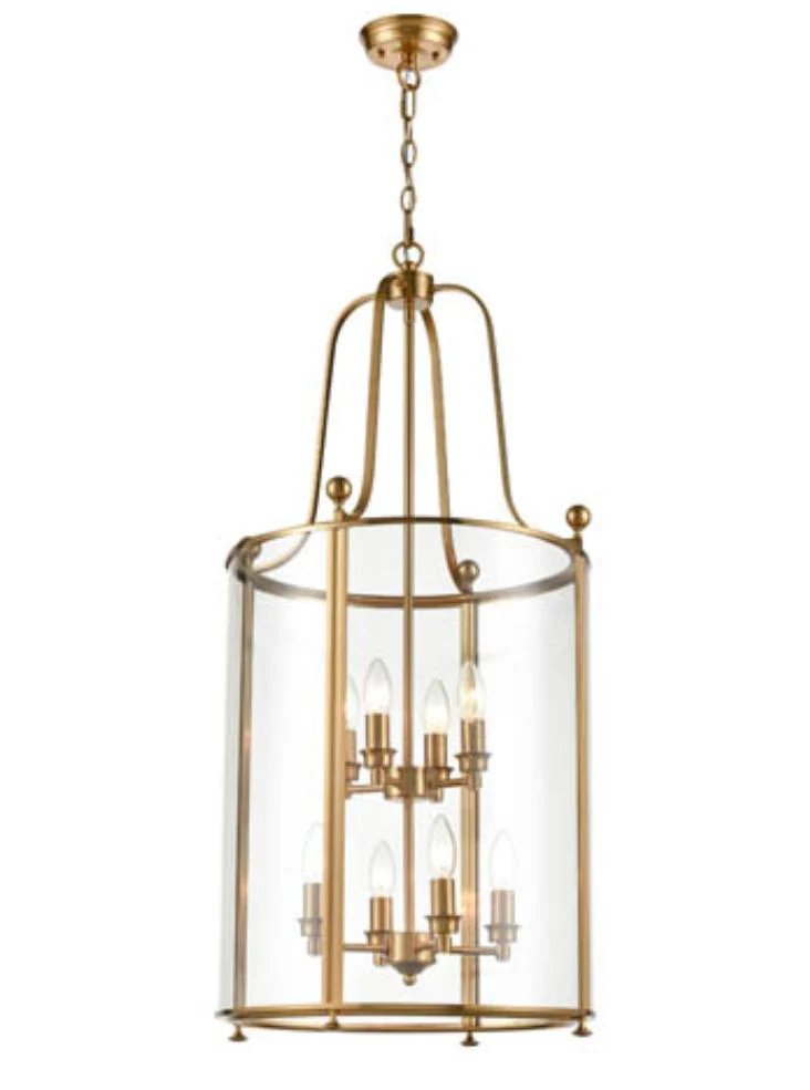 Duke 4/5/8Lt Lantern Ceiling Light - Satin Nickel/Antique Gold Finish - Image 6