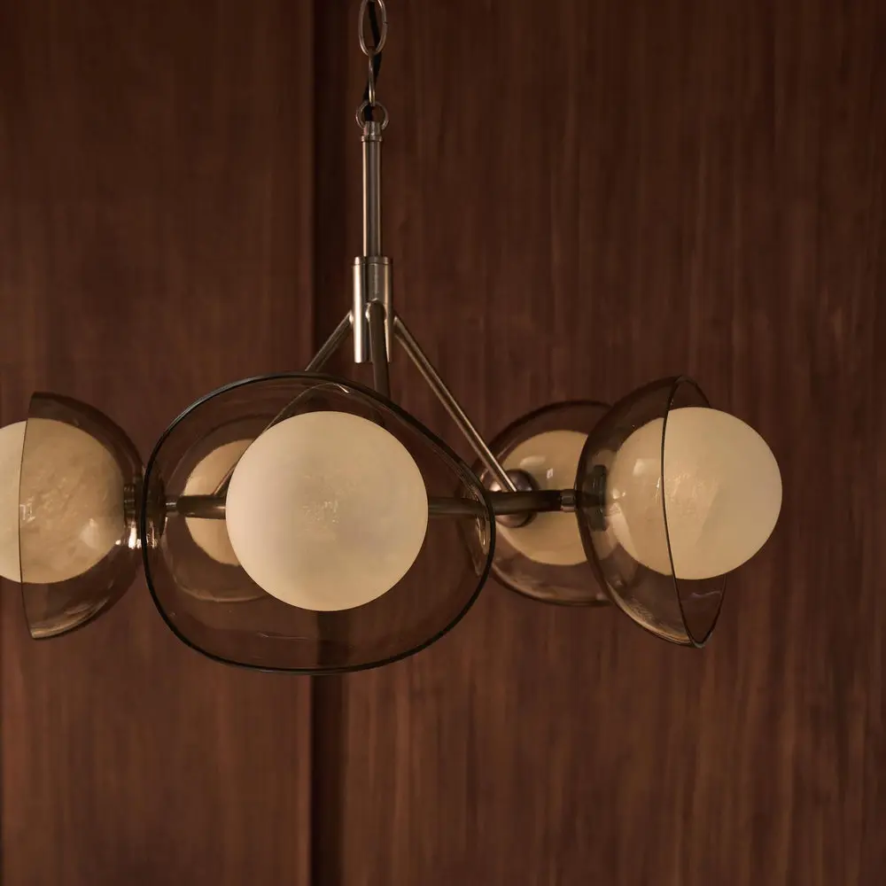 Dulwich Glass Layered Chandelier Light - Mocha Bronze Finish - Image 5