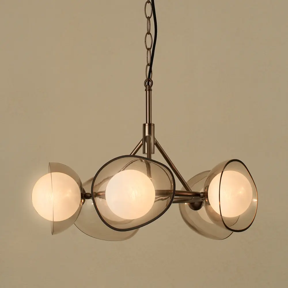 Dulwich Glass Layered Chandelier Light - Mocha Bronze Finish - Image 7