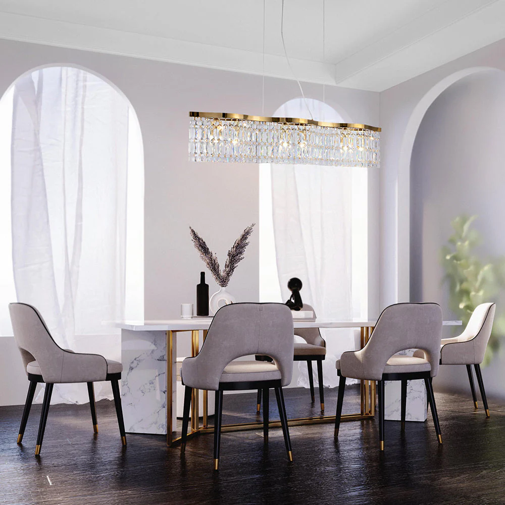 Dune 6lt Centre Ceiling Light - Gold/Chrome - Image 8