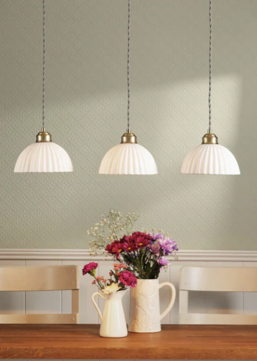Durford 3 Light Bar Pendant Matt Antique Brass and White Ceramic - Image 5