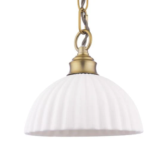 Durford Pendant Matt Antique Brass and White Ceramic - Image 2